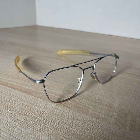 Vintage Randolph Engineering 5 1/2 Sunglasses Aviator Matte Chrome Metal - Picture 1 of 9